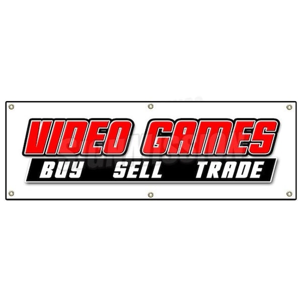 Signmission VIDEO GAMES BANNER SIGN buy sell trade game signs computer rental rent B-72 Video Games - main